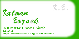 kalman bozsek business card